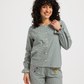 Women's pajama set with buttons and wide pants