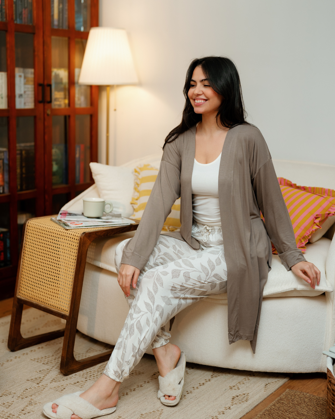 بيجاما حريمى 3 قطع اوراق الشجر