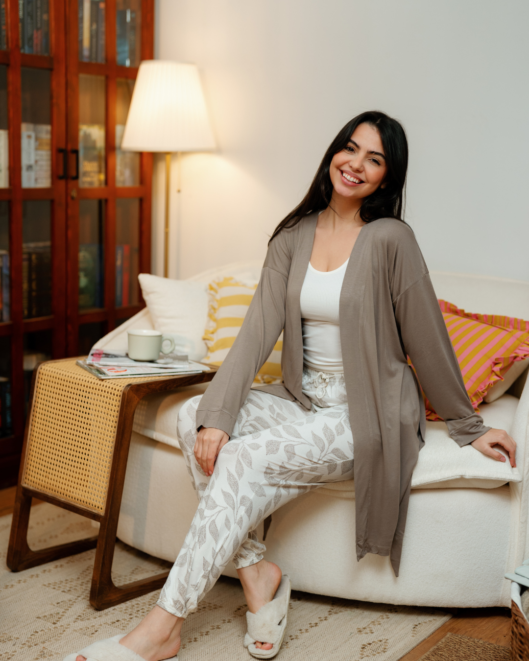 بيجاما حريمى 3 قطع اوراق الشجر