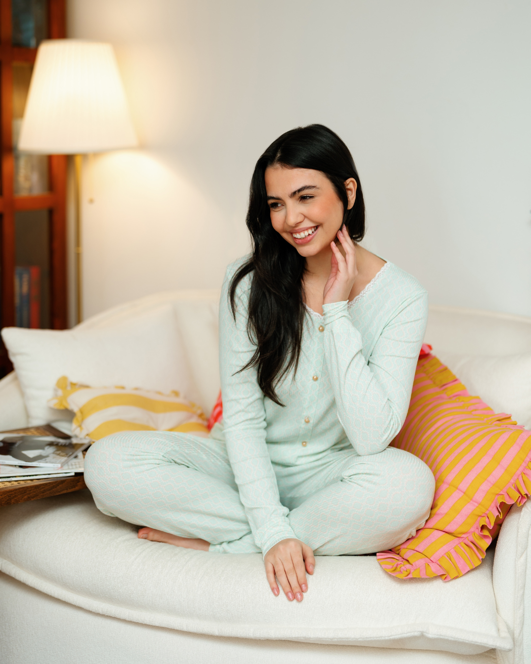 Women's Pajamas with Buttons, Long Sleeve, Spring Colors