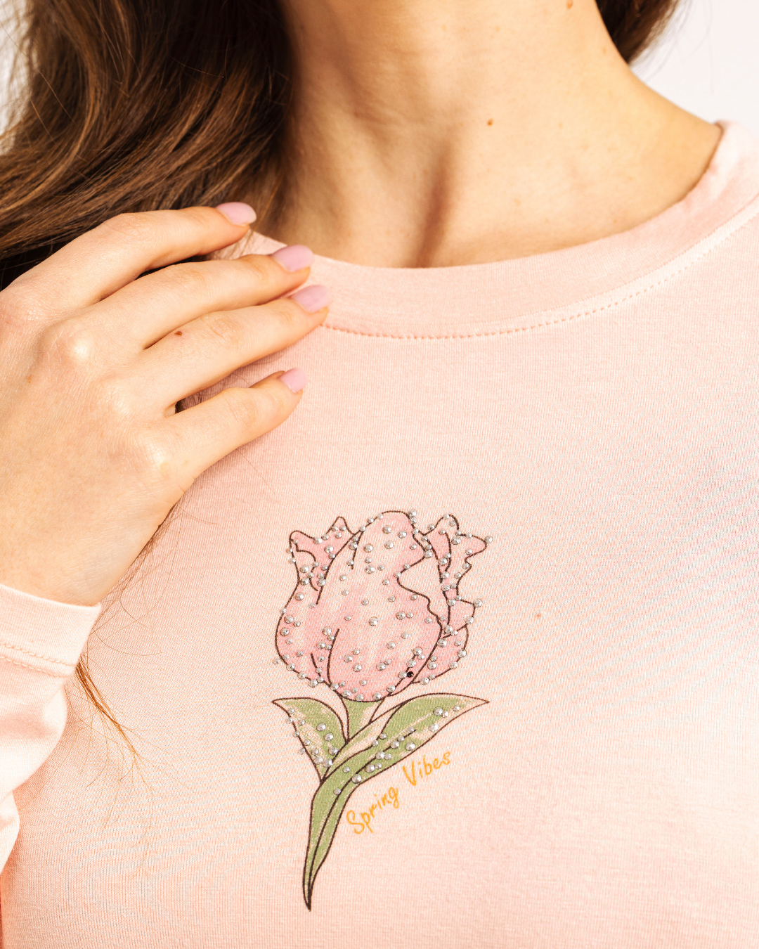 بيجاما حريمى كُم طويل و كشكشة فى الجانبين ألوان الربيع