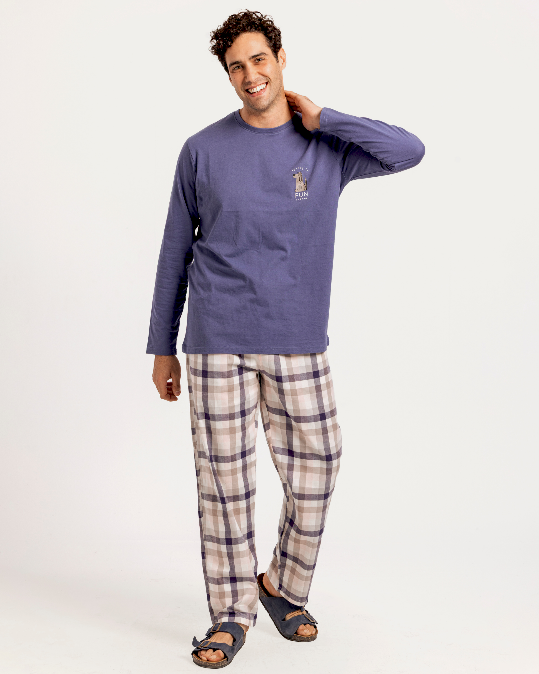 Men's Long Sleeve Checkered Spring Pajamas