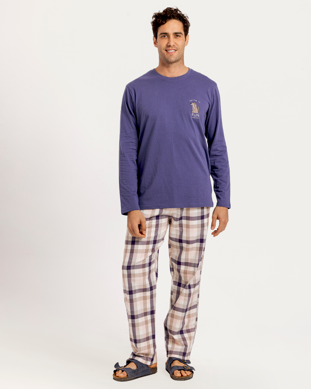Men's Long Sleeve Checkered Spring Pajamas