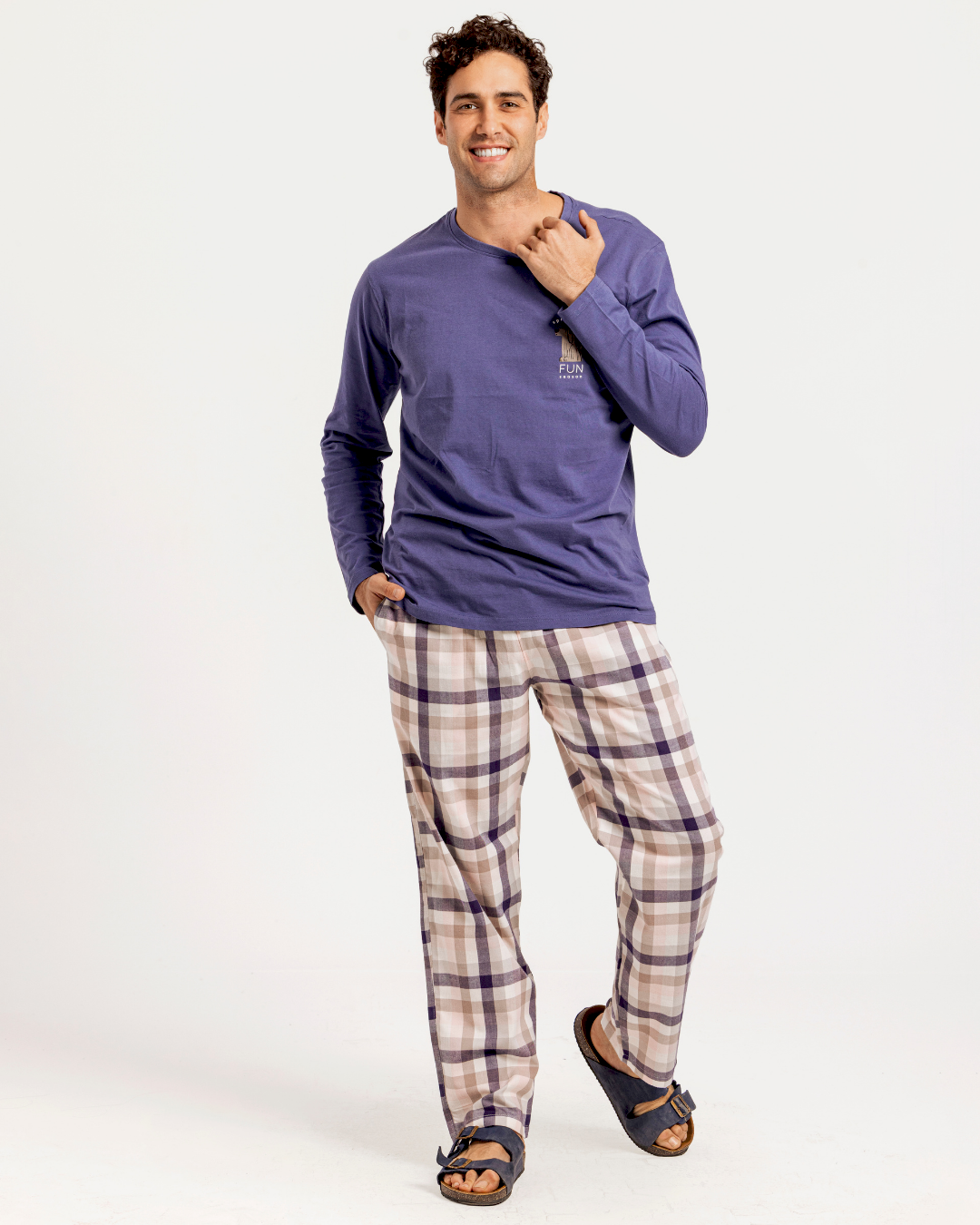 Men's Long Sleeve Checkered Spring Pajamas