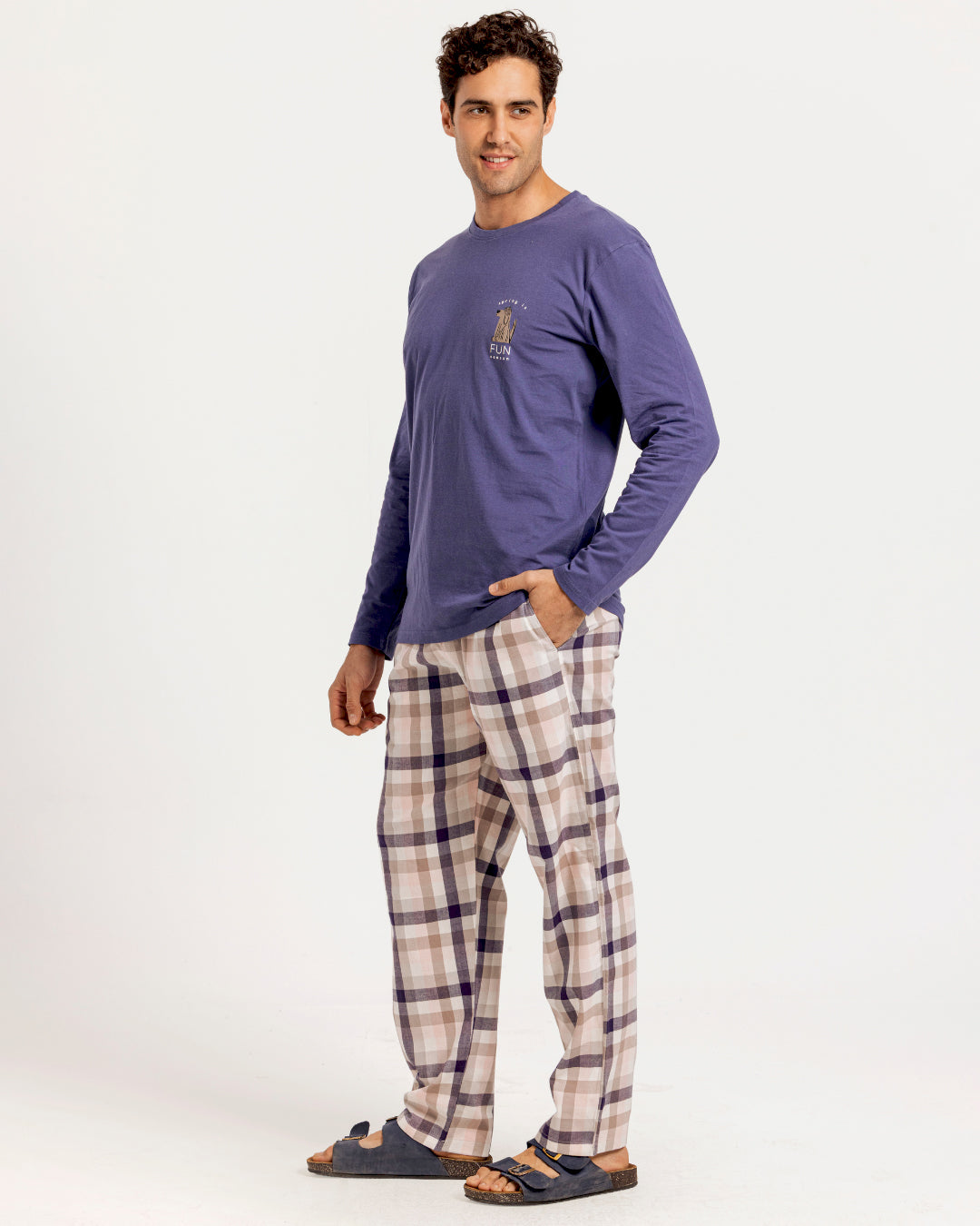 Men's Long Sleeve Checkered Spring Pajamas
