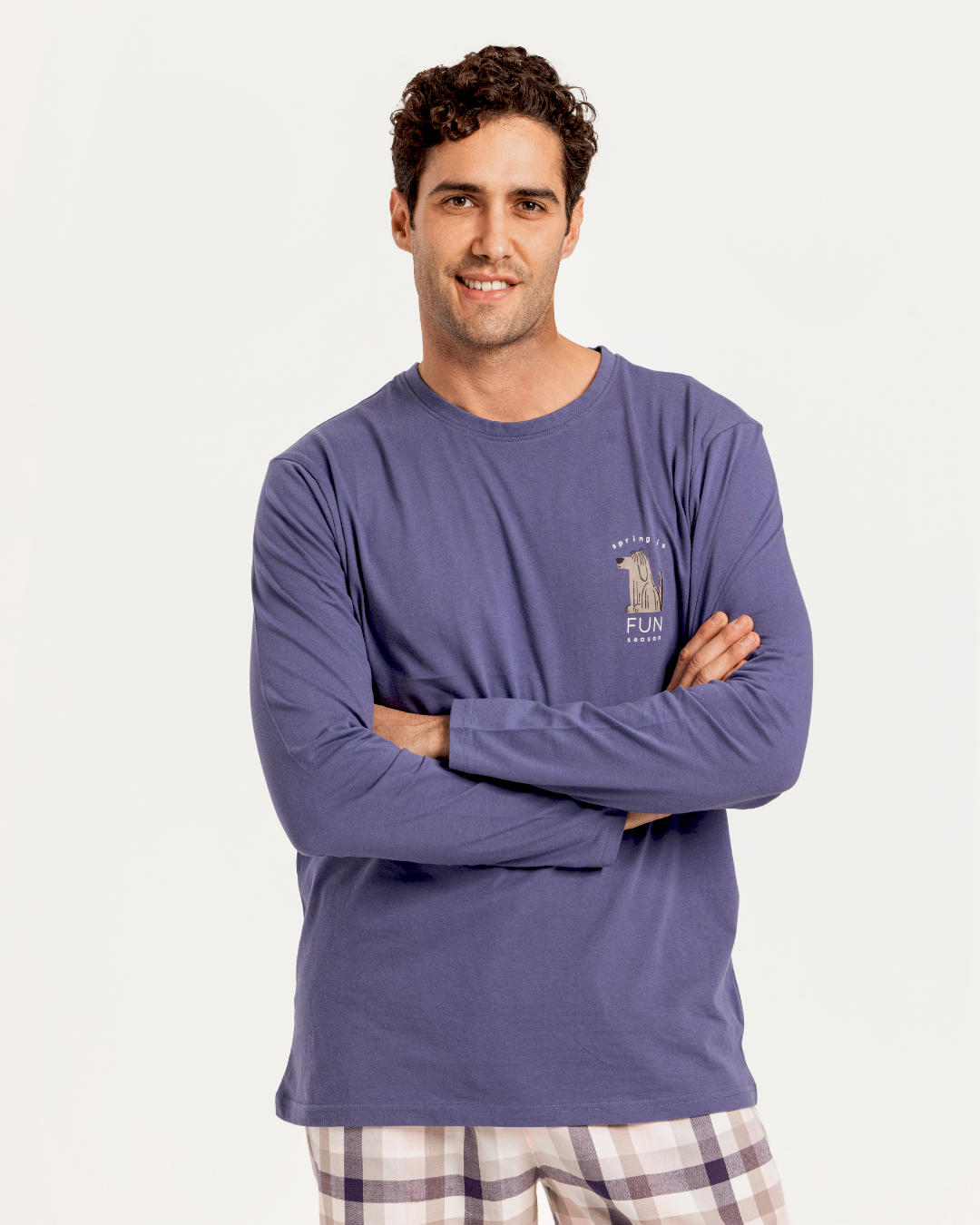 Men's Long Sleeve Checkered Spring Pajamas