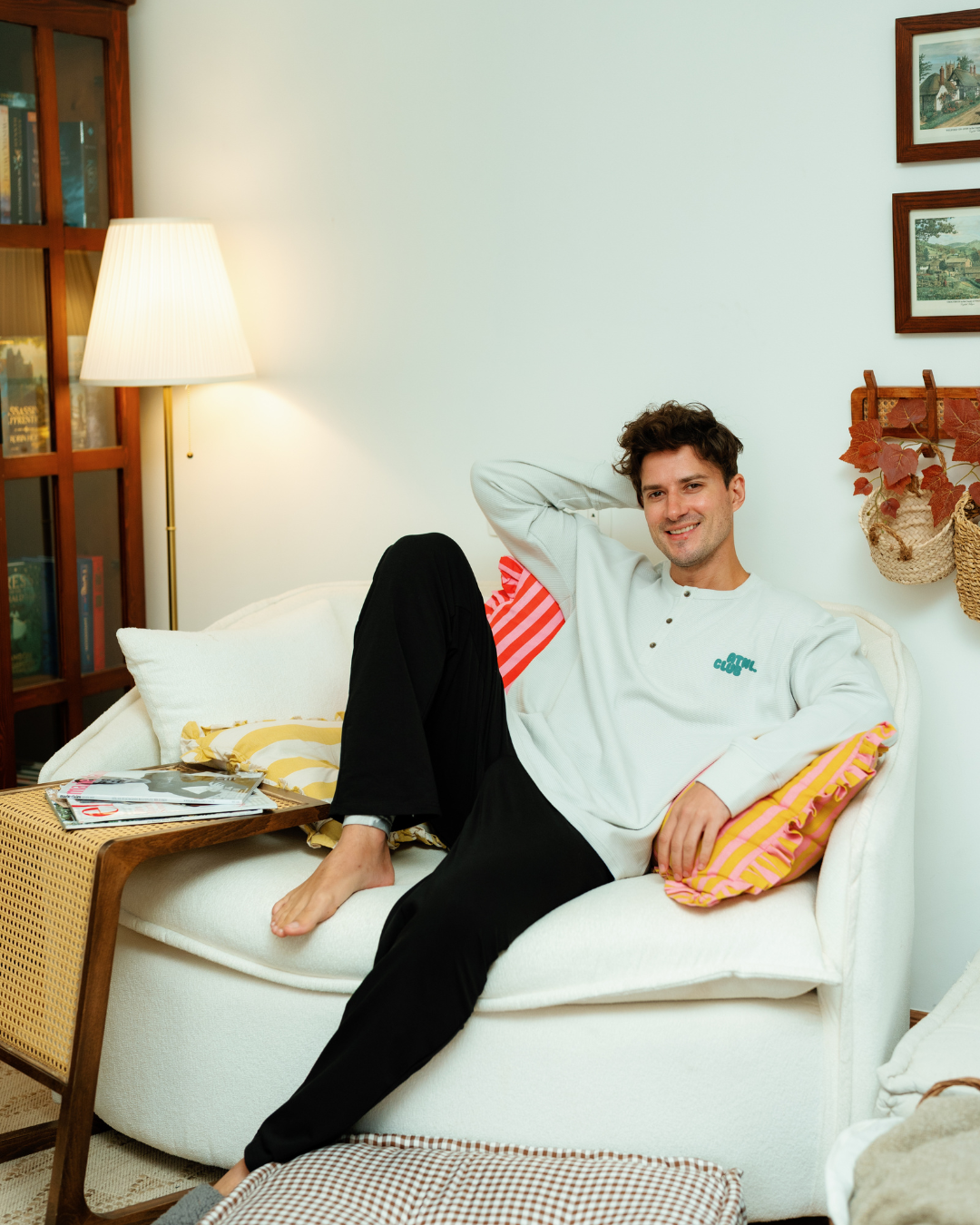 Men's Pajamas with Long Sleeves and Loose Pants