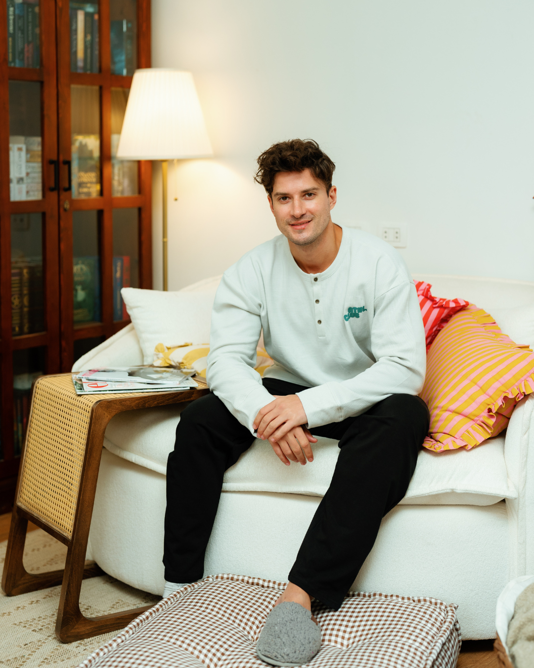 Men's Pajamas with Long Sleeves and Loose Pants