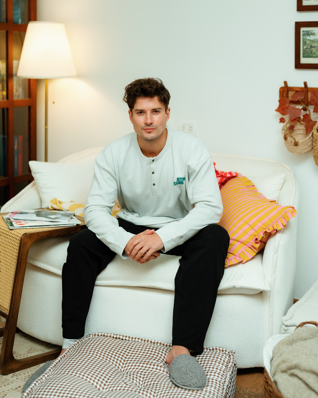 Men's Pajamas with Long Sleeves and Loose Pants