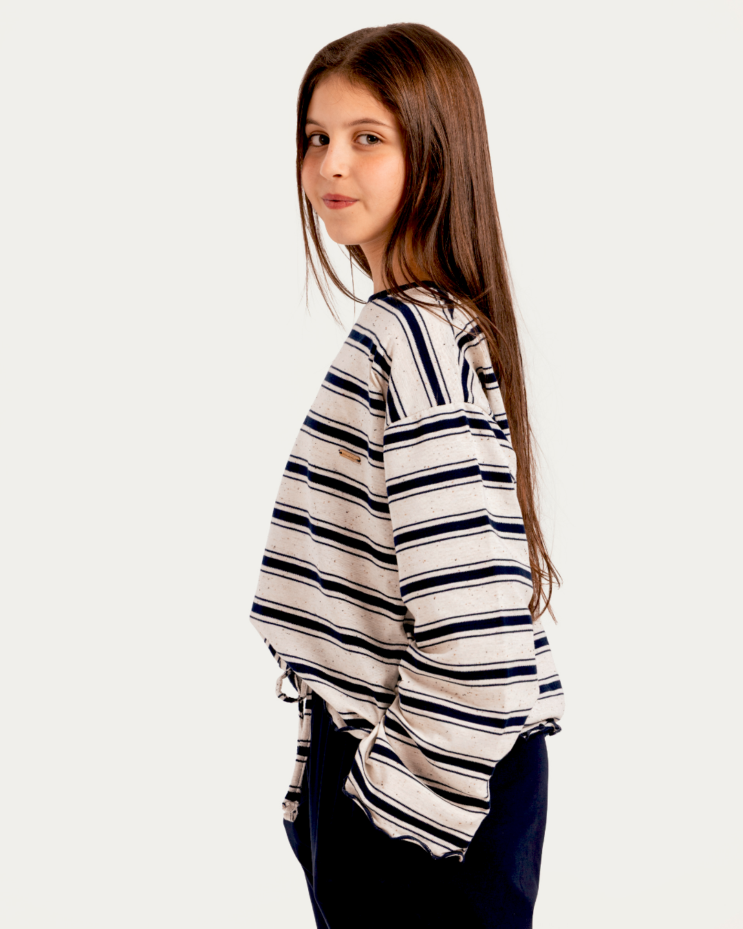 بيجاما بناتي جونيور بكم طويل واسع و بنطلون ساده