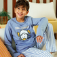 Junior boys' long-sleeve pajama with striped pants
