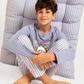 Junior boys' long-sleeve pajama with striped pants