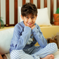 Junior boys' long-sleeve pajama with striped pants
