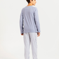 Junior boys' long-sleeve pajama with striped pants