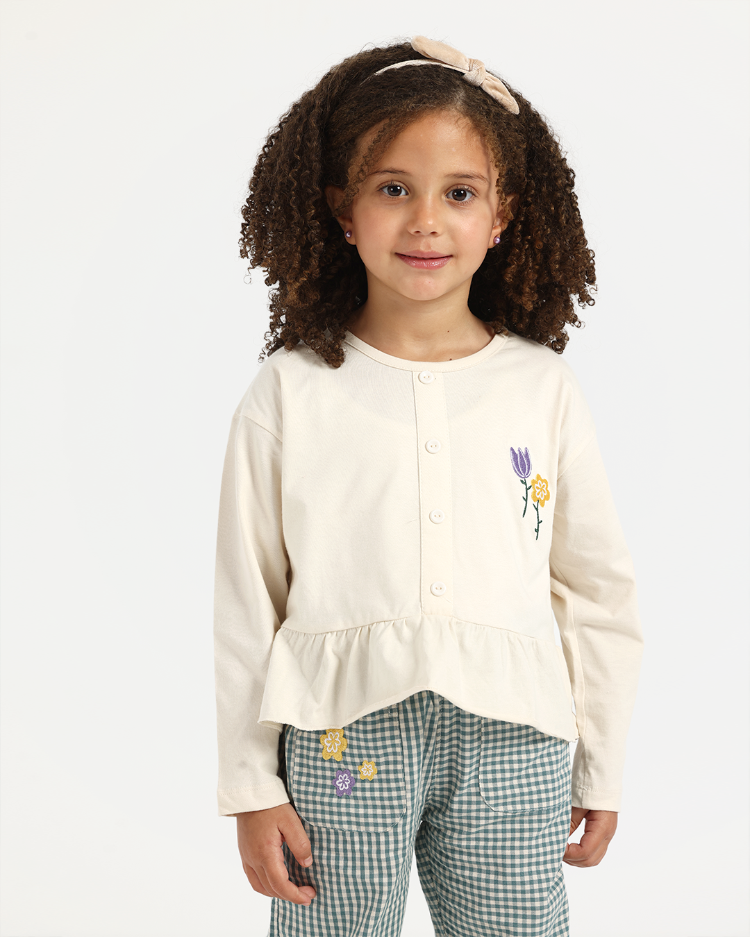 بيجاما بناتى بكم و زراير و بنطلون واسع