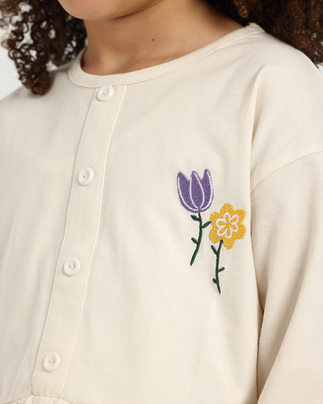 بيجاما بناتى بكم و زراير و بنطلون واسع