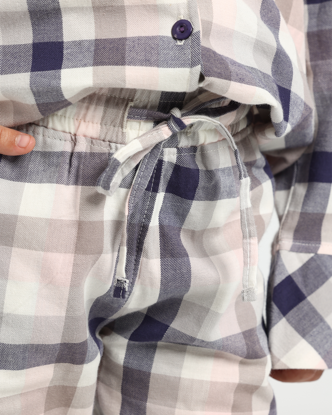 بيجاما بناتي بزراير كاروهات الربيع