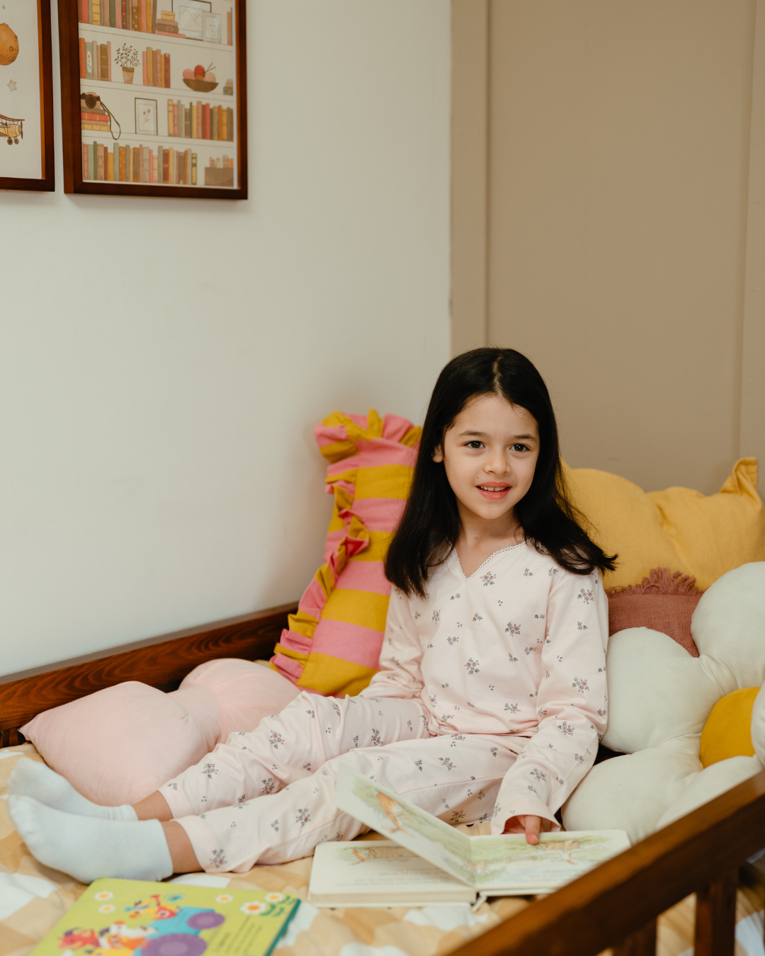 بيجاما بناتي بكُم ورود الربيع