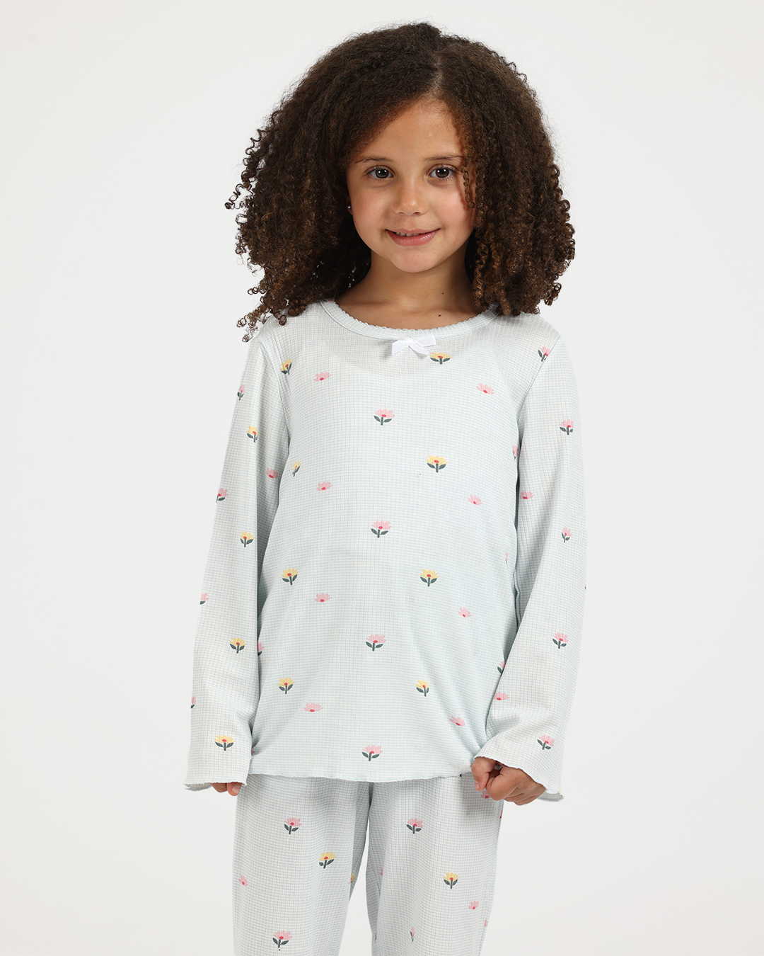 بيجاما بناتي بكم خطوط و زهور