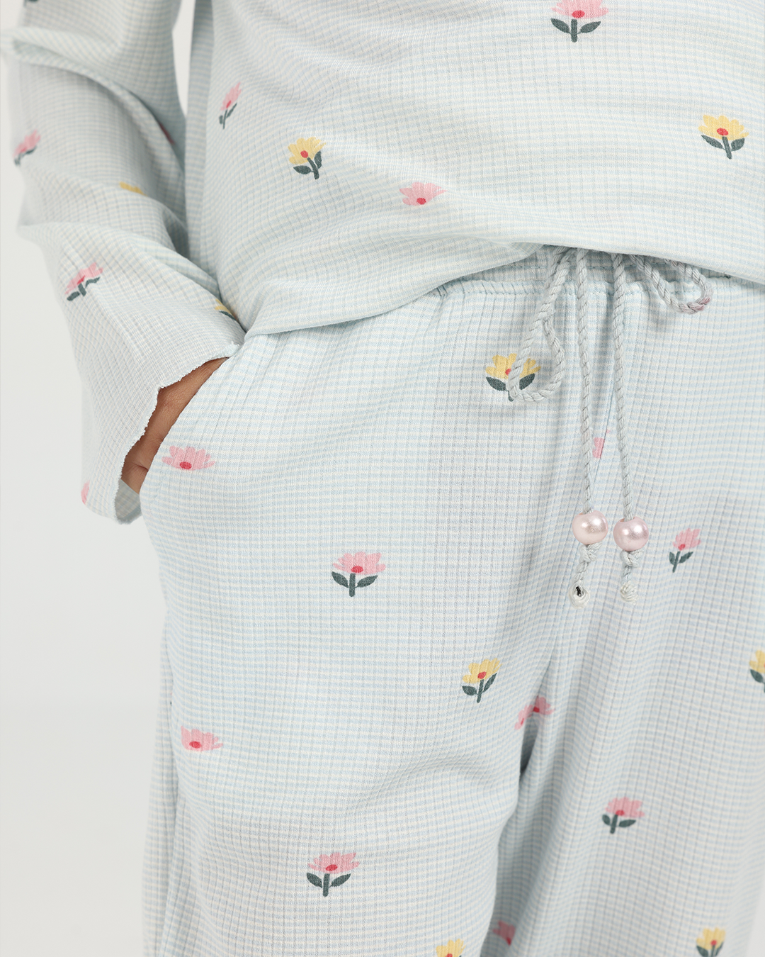 بيجاما بناتي بكم خطوط و زهور