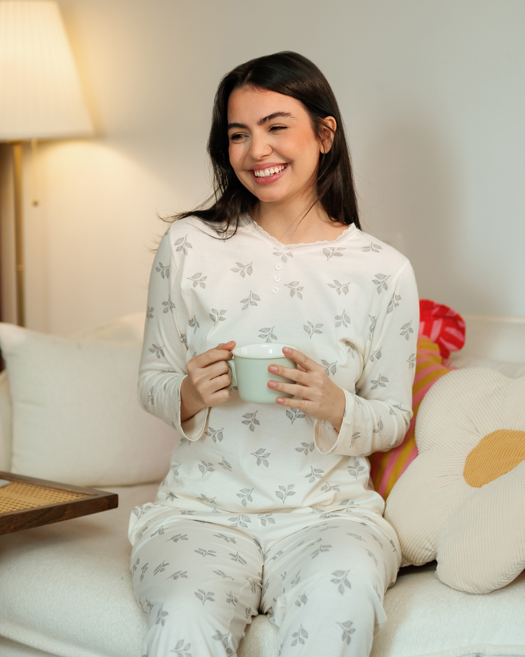 بيجاما حريمى بكم مع دانتل