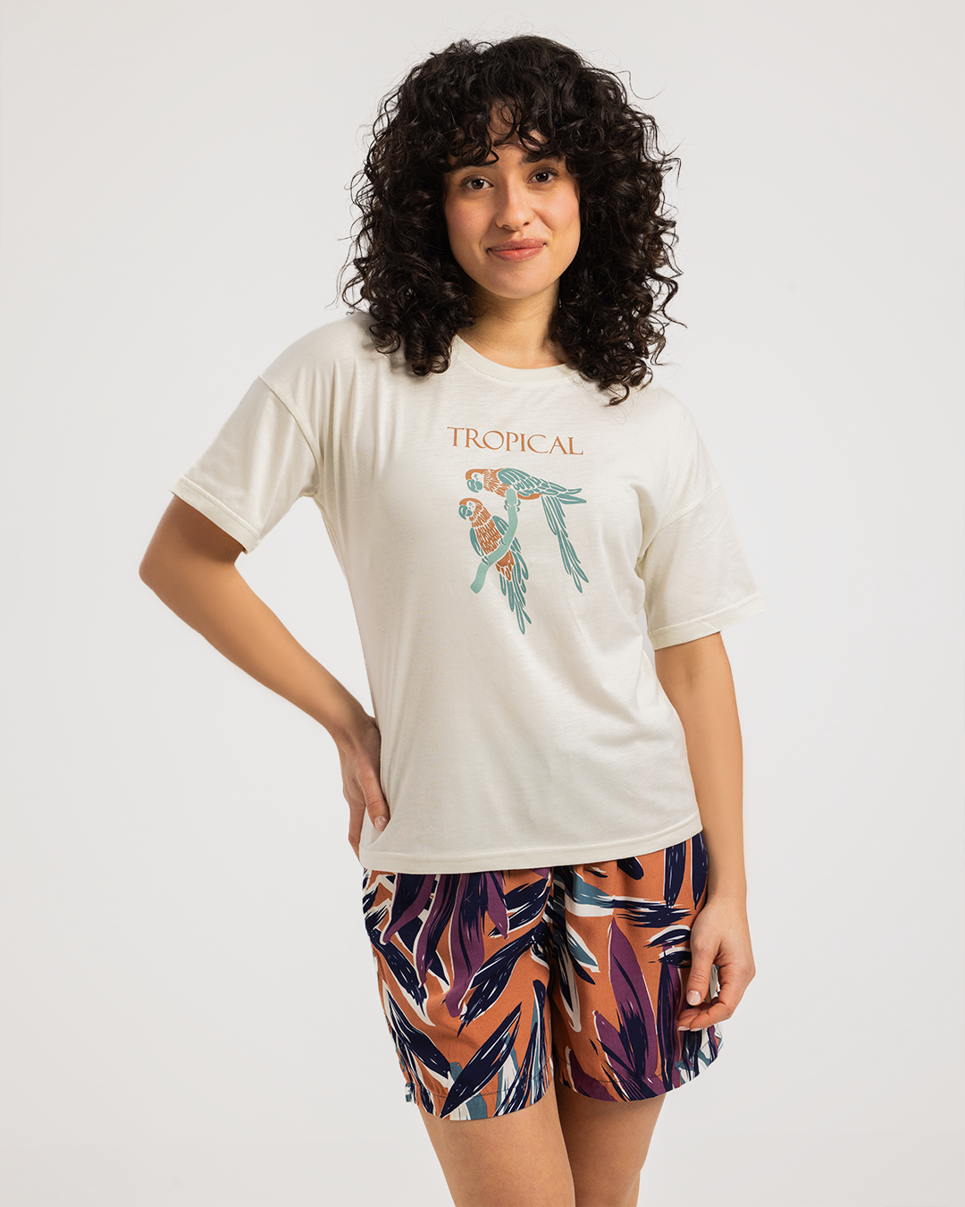 Tropical Cotton Viscose Short Pajamas