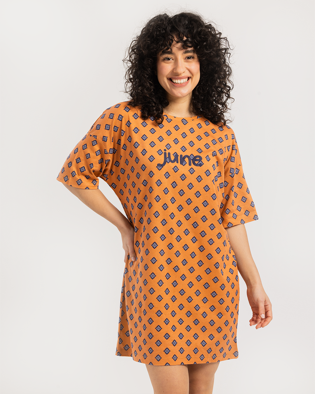 قميص نوم قطن مودال اشكال هندسيه