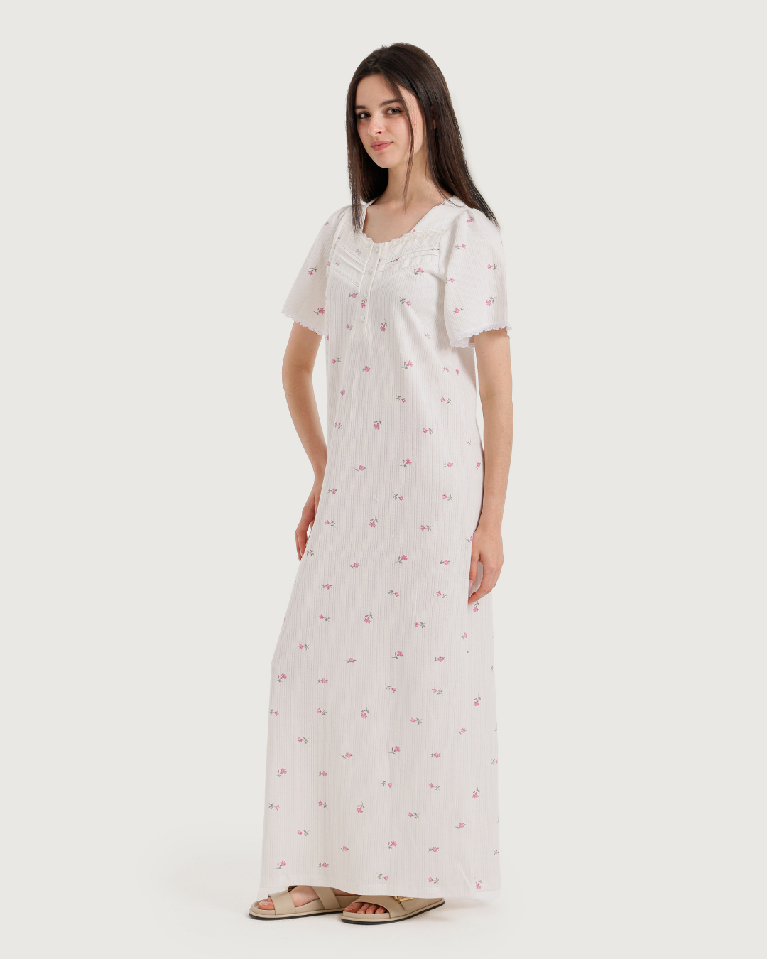Women's Jacquard Nightshirt Half Sleeve