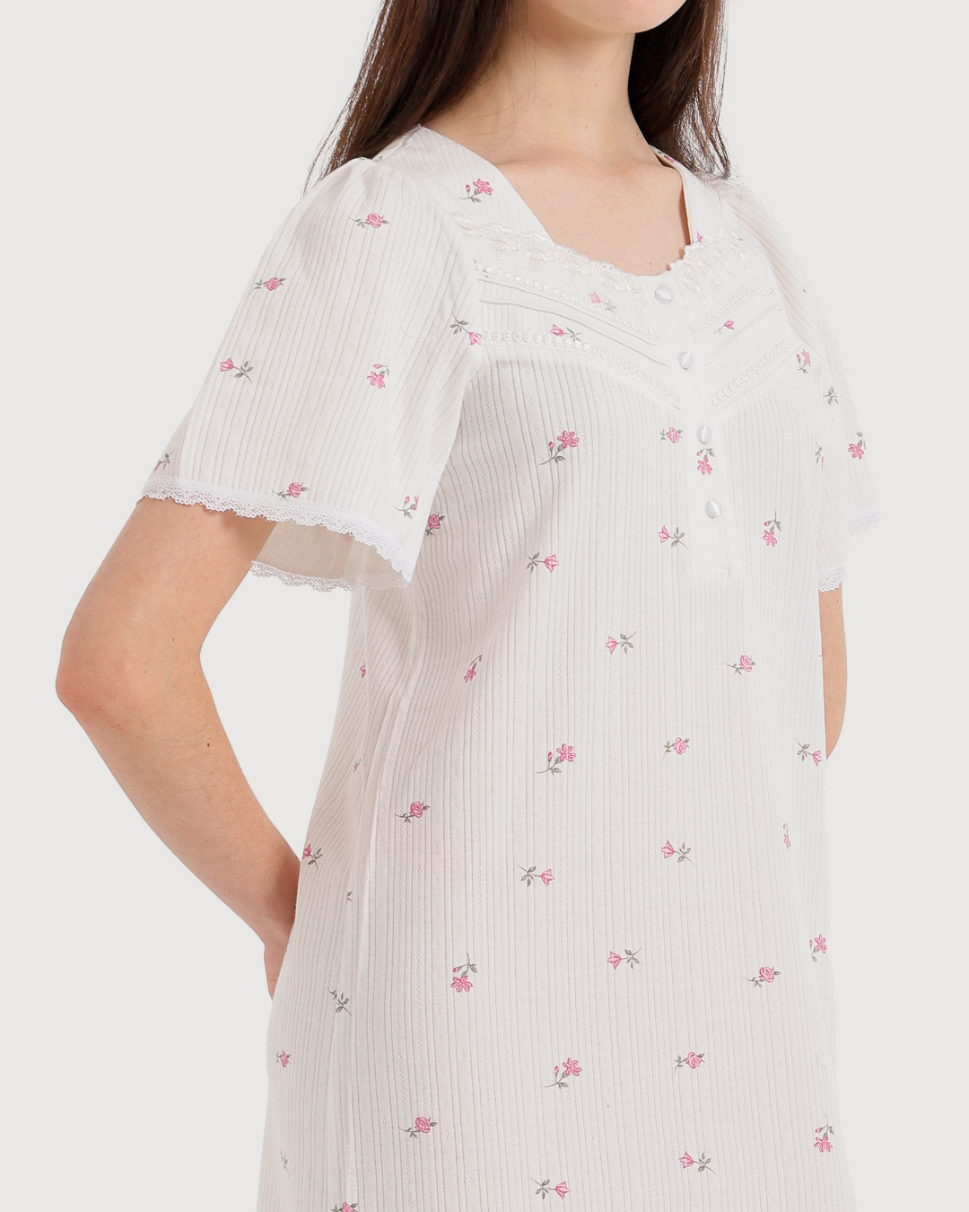 Women's Jacquard Nightshirt Half Sleeve