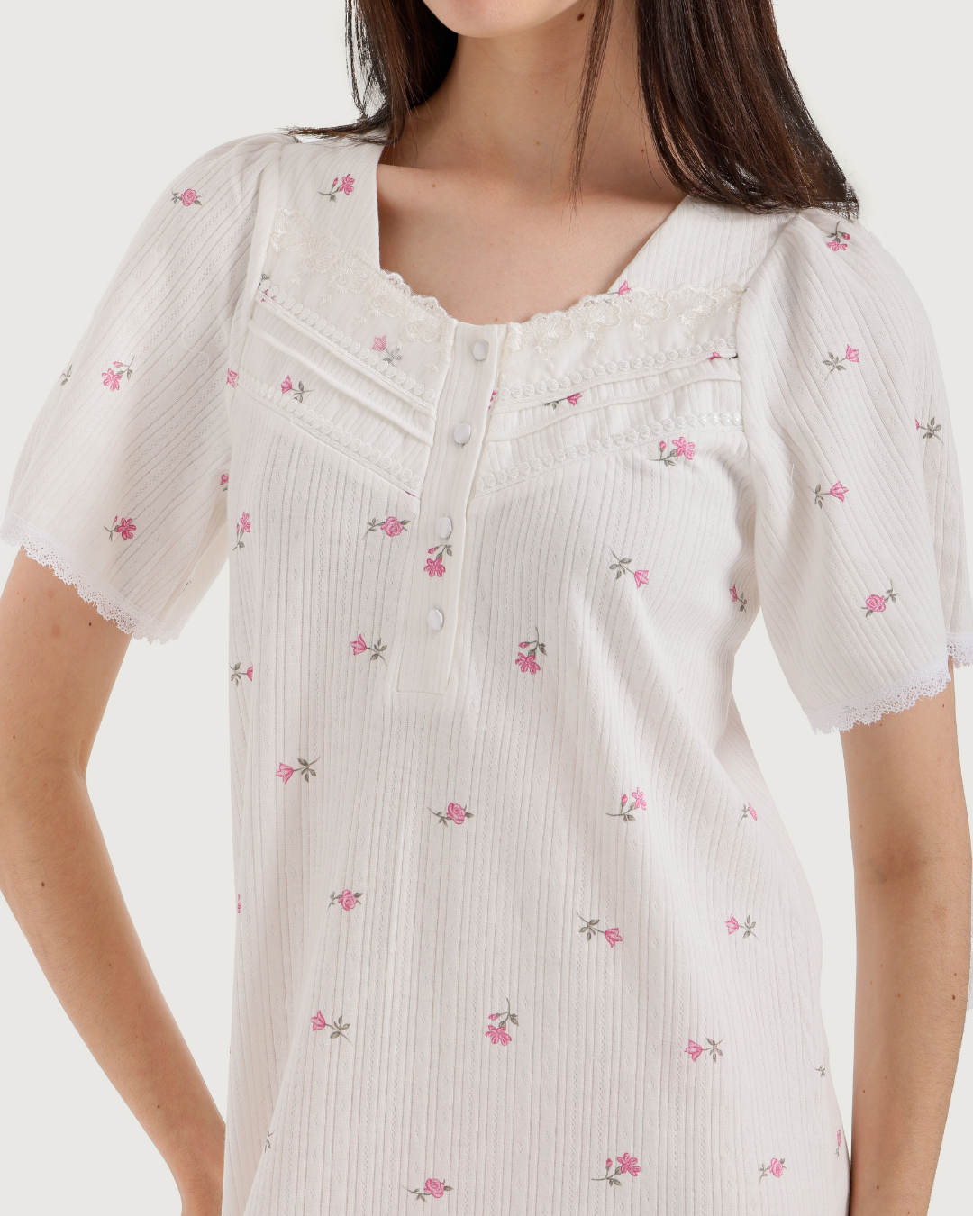 Women's Jacquard Nightshirt Half Sleeve