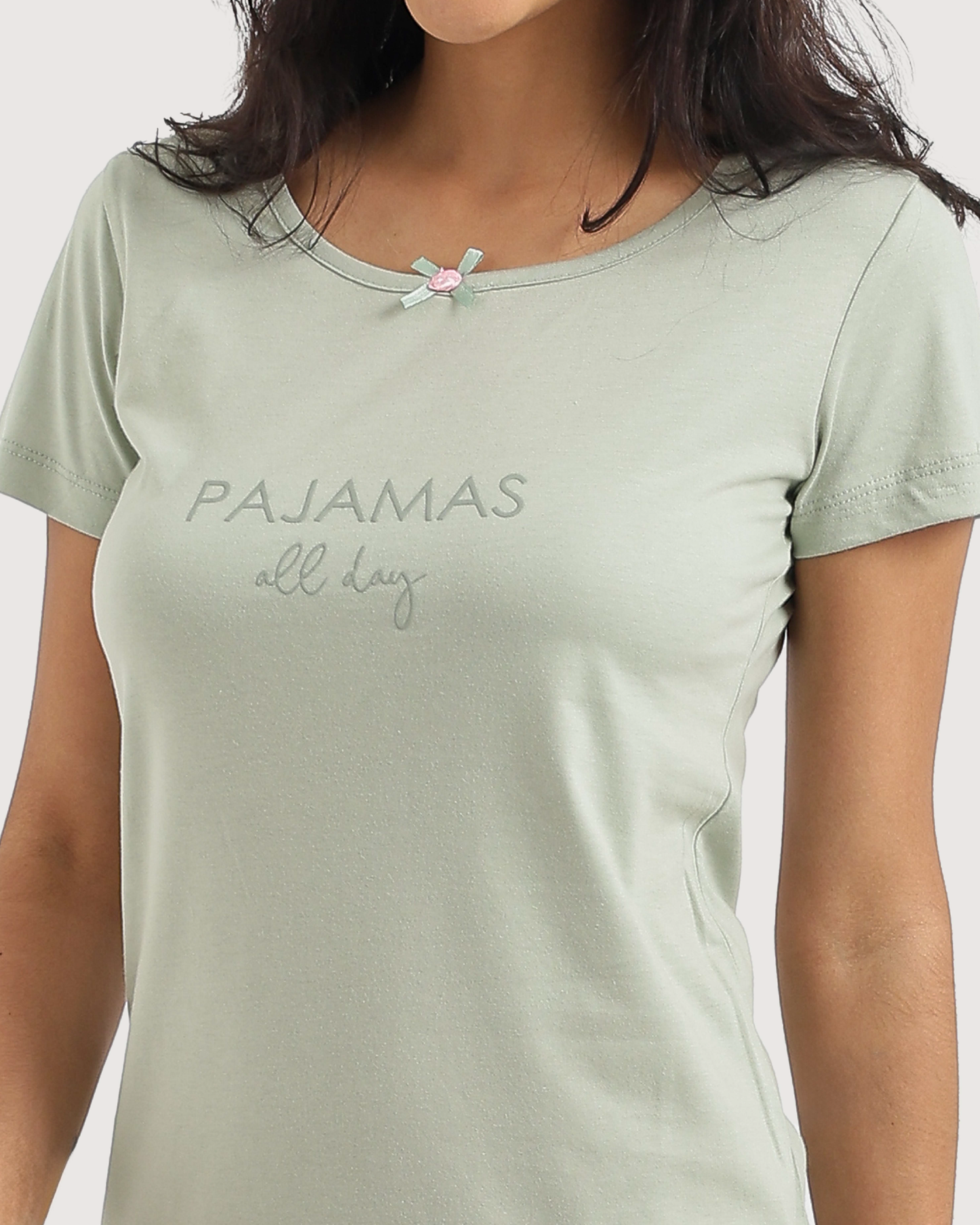 قميص نوم قصير قطن مودال بيجاما طول اليوم