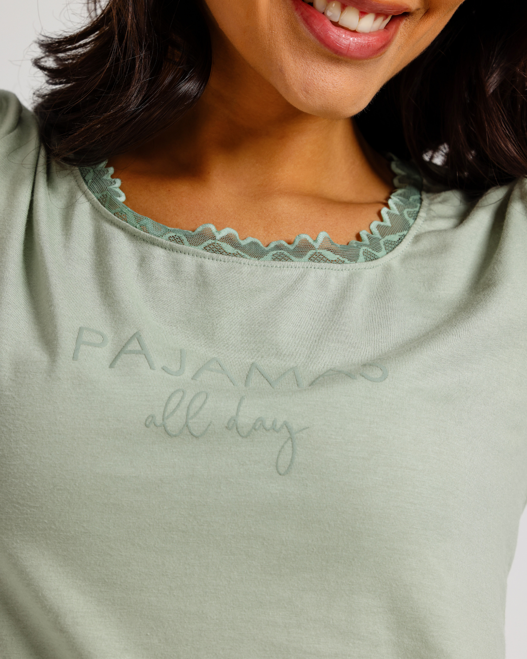 بيجاما بنطلون قطن مودال ورود كبيره