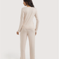 Buttoned pant pajamas in viscose lycra, summer breeze