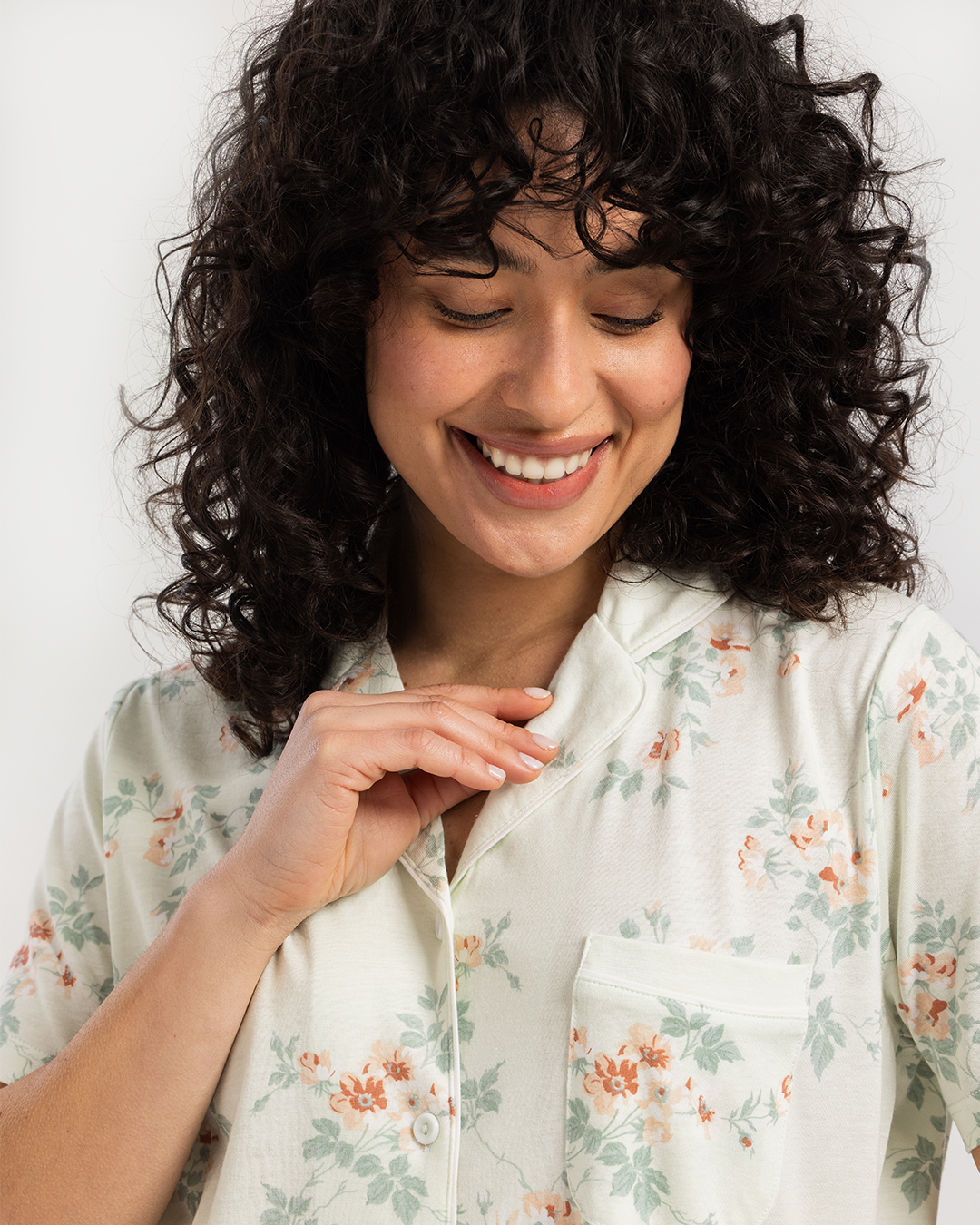 قميص بزراير قطن مودال ورود