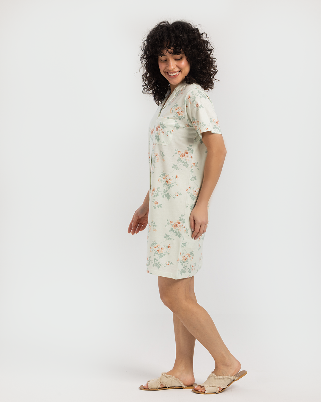 قميص بزراير قطن مودال ورود