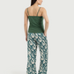 Satin Pants Pajama with Flowers