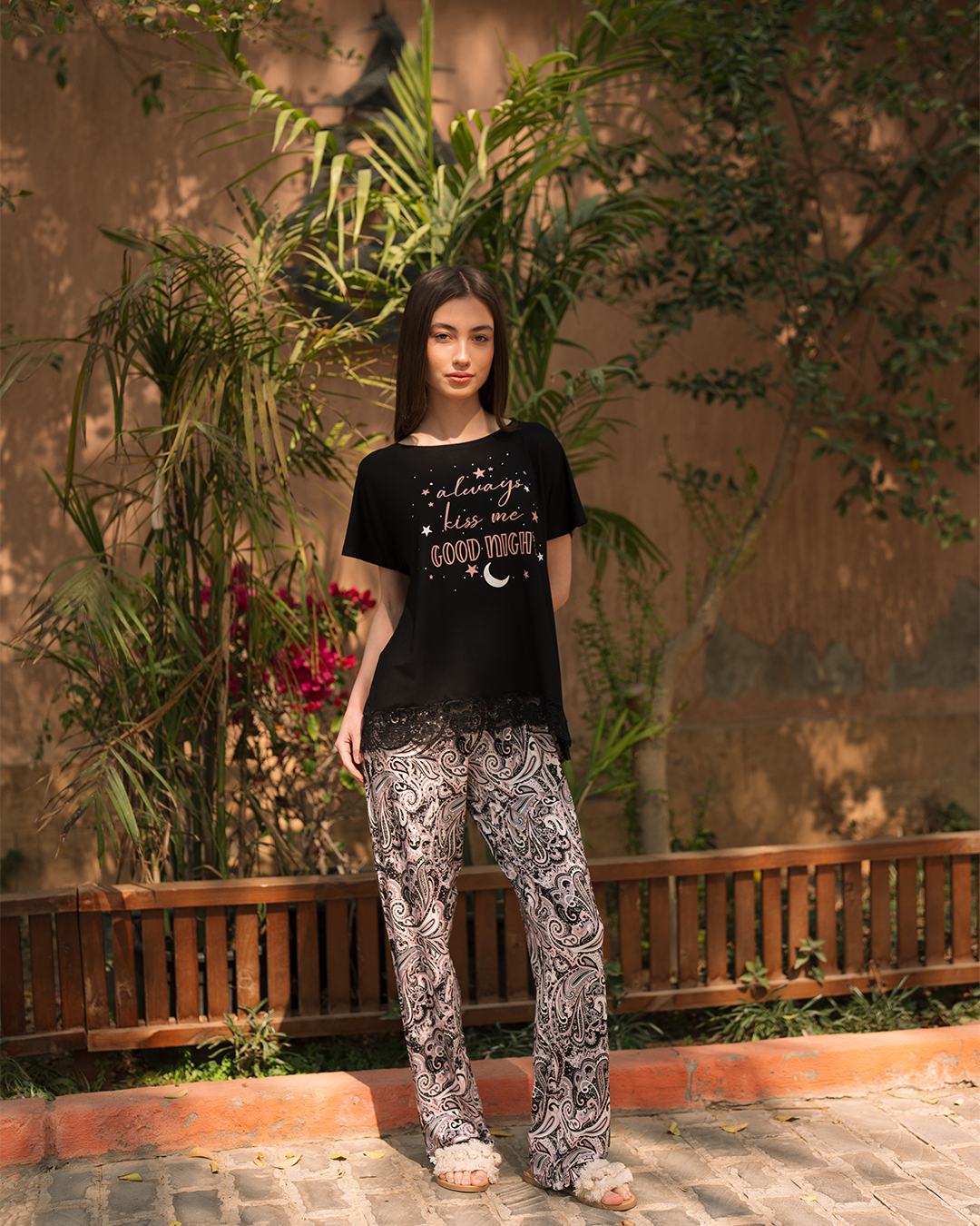 Women's star print pajama pants