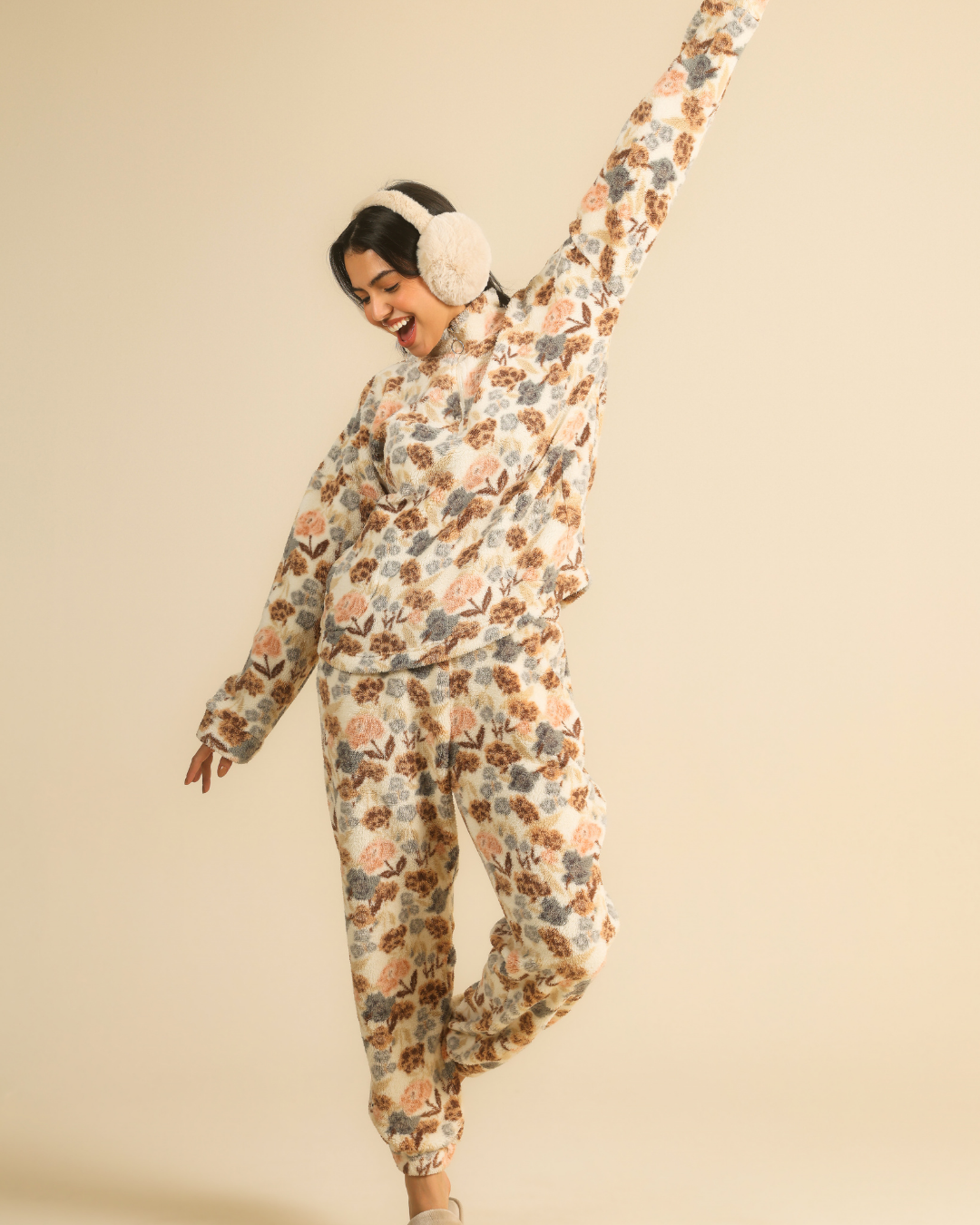 Winter Flowers Women Pajama in Dusty colors