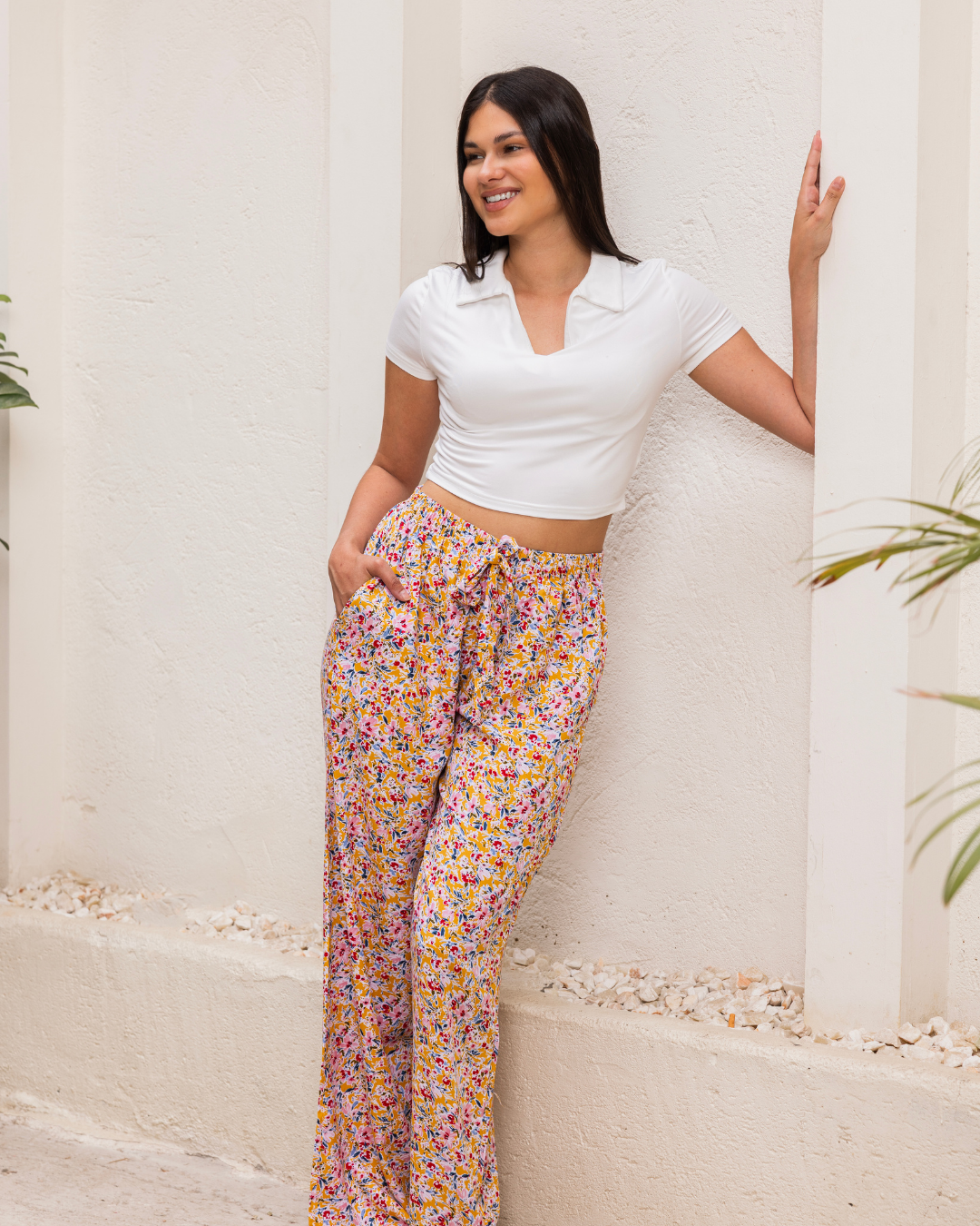 بنطلون فسكوز حريمي الحديقه الصفراء