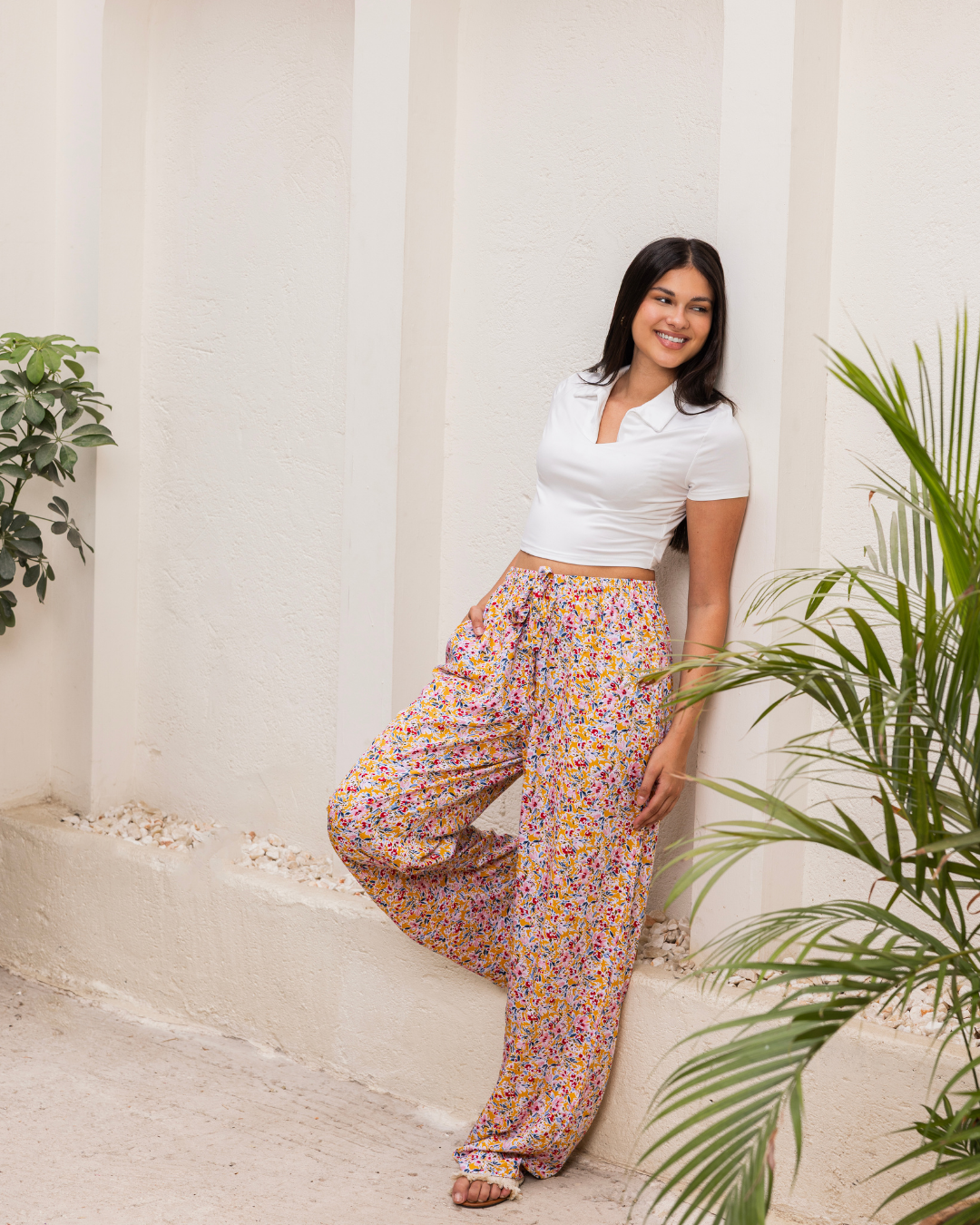 بنطلون فسكوز حريمي الحديقه الصفراء