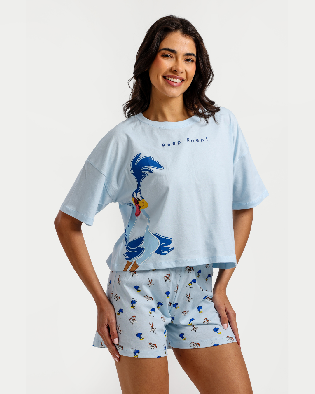 بيجاما شورت حريمي بطبعة مرحة