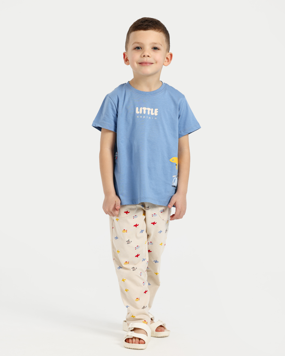 Little Pilot Pajama in Bright Blue