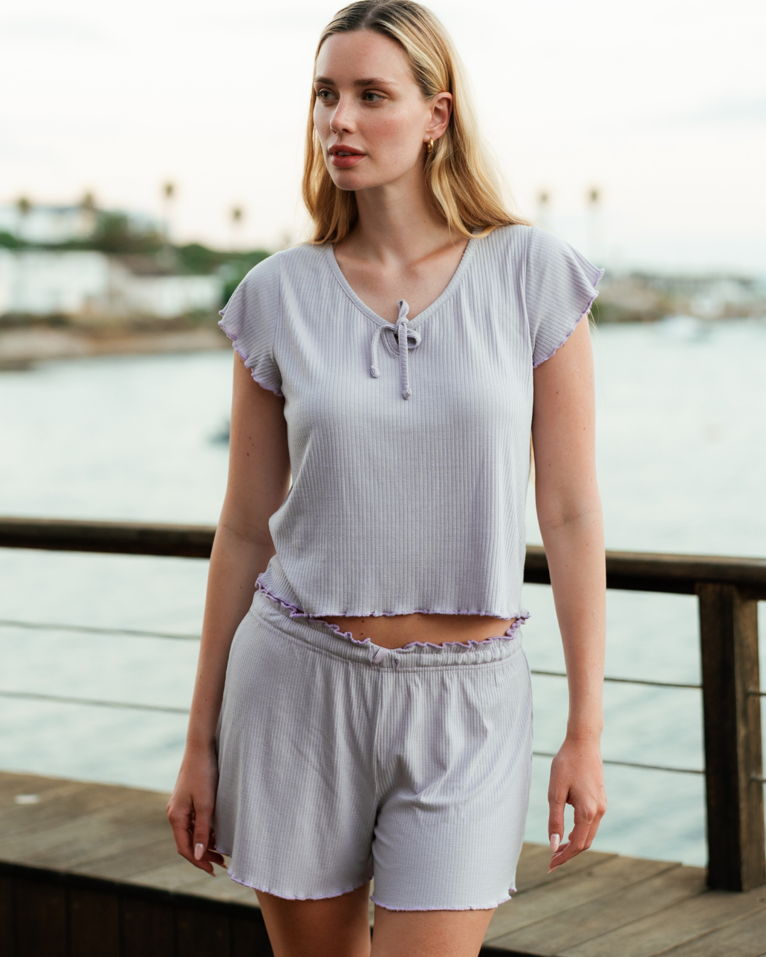Modal Lycra Short Pajamas Lavender Dream