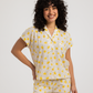 Cute lemon women's button-up pajamas