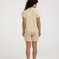 Cute lemon women's button-up pajamas