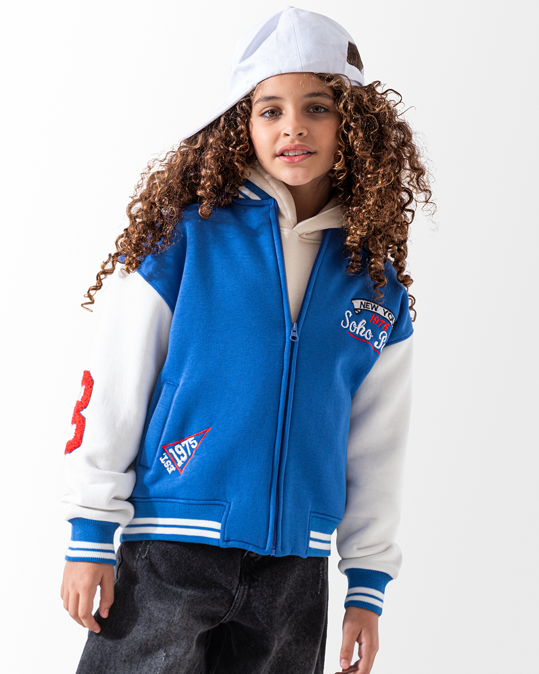 New york 614 جاكيت بيسبول زهري