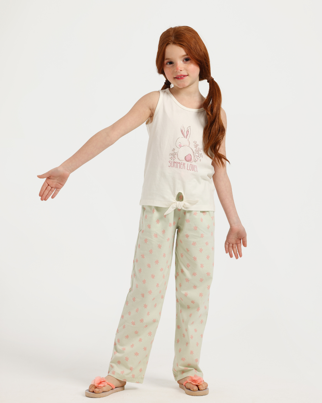 بيجاما توب و بنطلون ورود صغيره