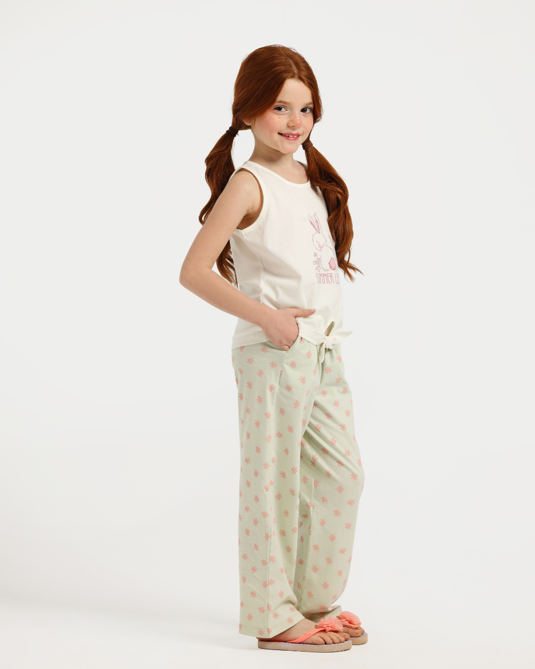 بيجاما توب و بنطلون ورود صغيره