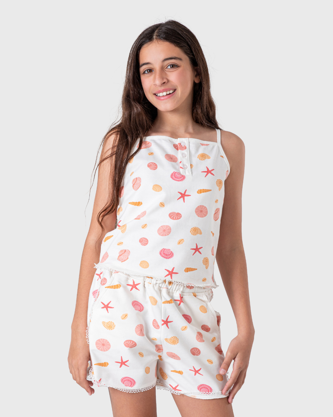 بيجاما بناتي  بقواقع بحريه