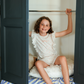 Cute girls pajamas with hearts pattern